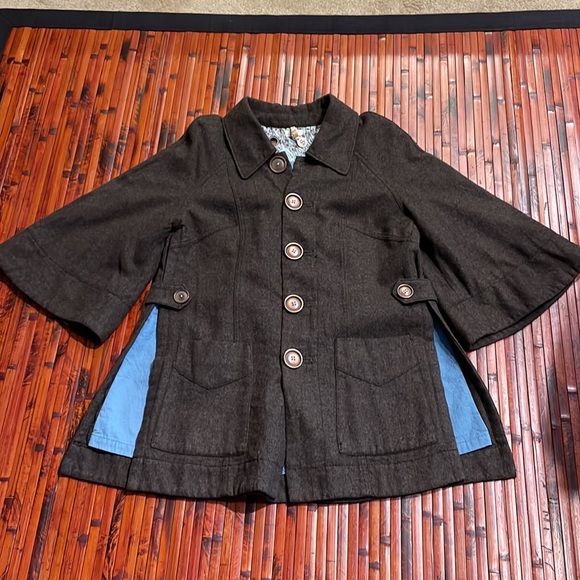 Free People vintage wool cape coat size Small - Picture 2 of 11